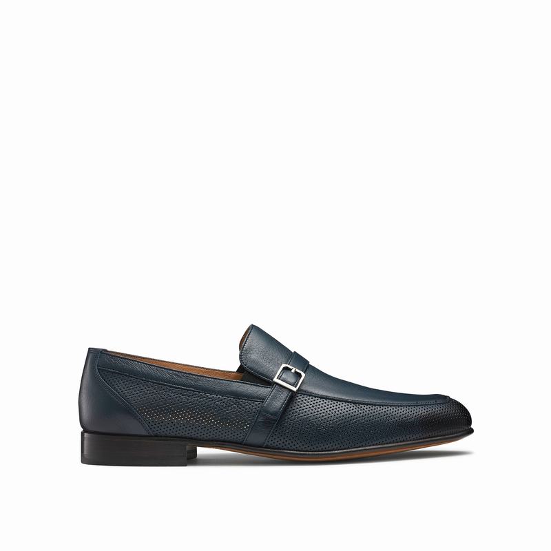 Russell & Bromley Charisma Buckle Detail Loafers Mens Blue [BIN6895FR]